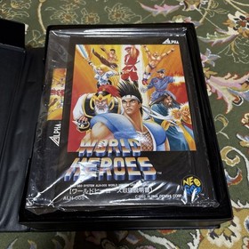 World Heroes Neo Geo AES ROM Cartridge SNK 1992 Fighter Game Box Manual Japan JP