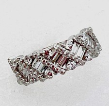 Sterling Silver 925 54 Round 10 Baguette CZ Ring Size 6
