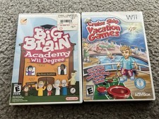 Nintendo Wii Video Game Bundle Brain Academy & Cruise Ship Vacation
