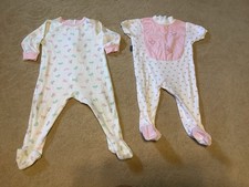 Set Of 2 Vintage Petit Bateau One Piece Outfits Sz 6 Mos 1 Yr