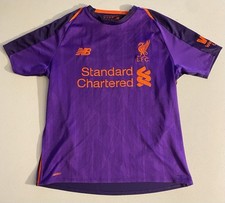 VINTAGE NEW BALANCE LIVERPOOL F.C. LFC Large PURPLE JERSEY 2018/19 KIT Youth
