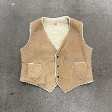 Vintage 70s Levi  s Corduroy Sherpa Lined Western Vest USA Size XL