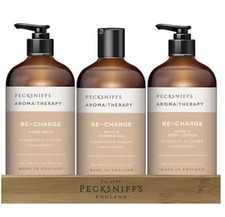 Pecksniff's Aromatherapy Re-Charge Shower Gel/Hand Wash/Body Lotion 500ml SET