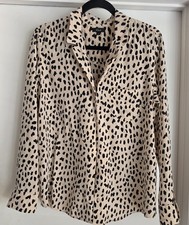Rails Womens Silk Animal Print Blouse Size L ...