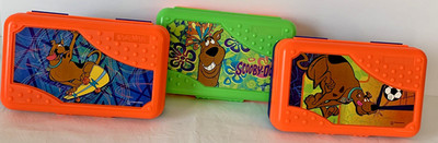 LOT of 3 Assorted Scooby Doo Plastic Pencil Storage Boxes Kids Desk Organizer