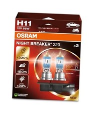 NIGHT BREAKER 220, 220 Brighter Halogen Headlight Lamp, 2 l mparas H11