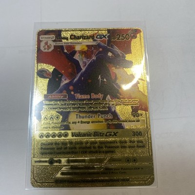 Shining Charizard GX Gold Foil Fan Art Card Hp250 Thunder Punch