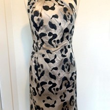 Ann Taylor Leopard print bodycon dress with halter neck and zipper back