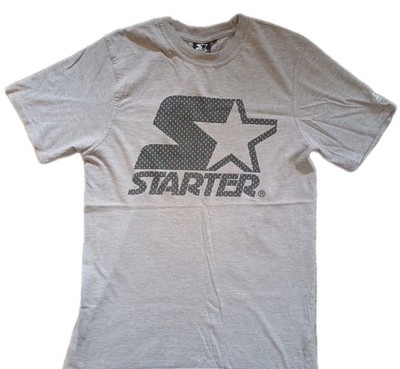 Starter Black Label T-Shirt Herren Medium M Grau Meliert Logo Retro 90s Style Tee