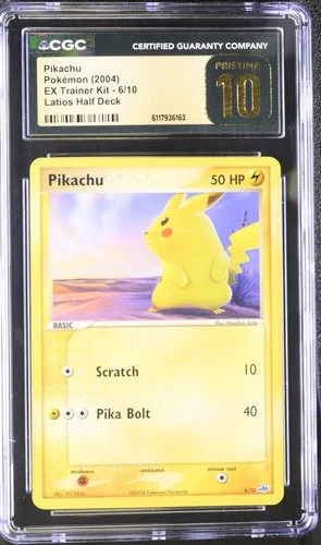 CGC 10 PRISTINE Pikachu 2004 EX Trainer Kit 6/10 Latios Half (Deck) Pokemon Card