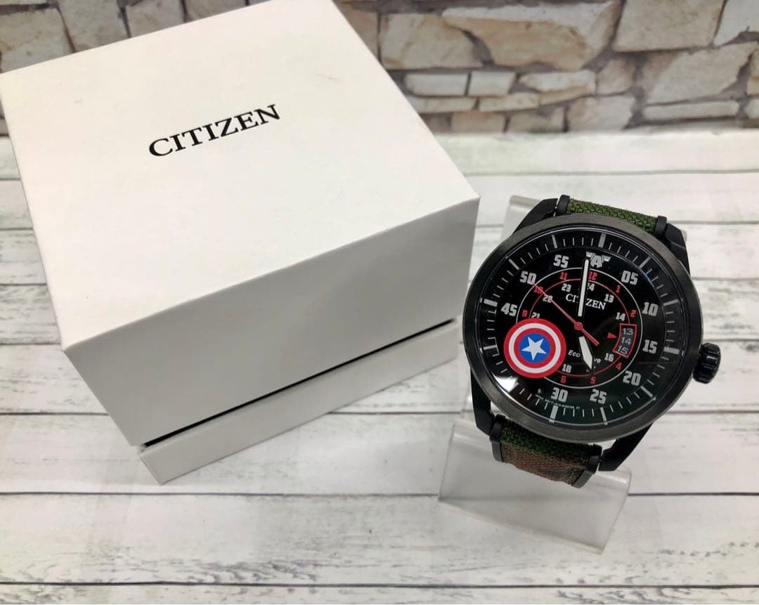 4WS Eco GN Captain Watch Marvel Vintage Japan cm America Citizen 4 Drive - VintageWatches.PK 4WS Eco GN Captain Watch Marvel Vintage Japan cm America Citizen 4 Drive - vintagewatches.pk