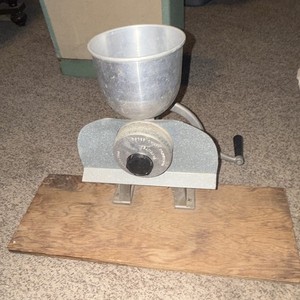 Manual Adjustable Grain Mill Hand Crank, Metal Silver, 1 Qt, 12x6x10 in