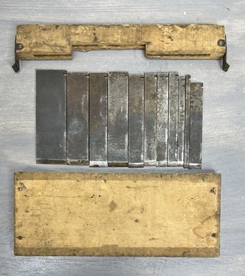 Unbranded Vintage Eleven Combination Flat Plane Cutters Chisels W/ Wooden Case
