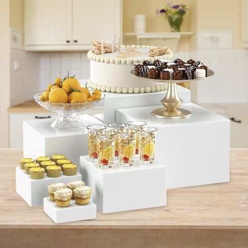 5x Buffet Riser Food Riser Stackable with Hollow bottoms Cube Display Nesting - Picture 1 of 5