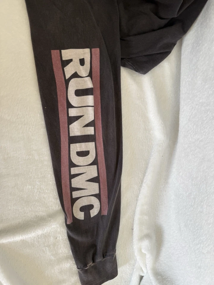 Рубашка с длинным рукавом мужская хип-хоп рэп Run DMC размер XL круглый вырез серая - Изображение 2 из 4