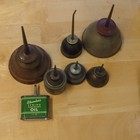 Stainless Vintage Sewing Machine Oil Can Lot of 7 Metal Spout Oiler antique  — photo 1