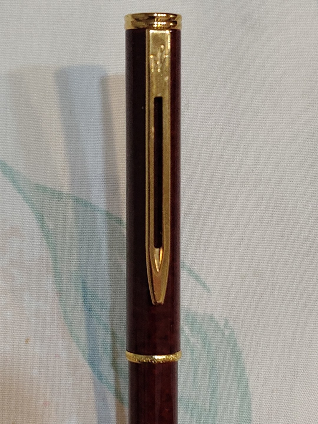 WATERMAN EXCLUSIVE BROWN MARBLE FOUNTAIN PEN WITH FINE 18K GOLD NIB FRANCE 