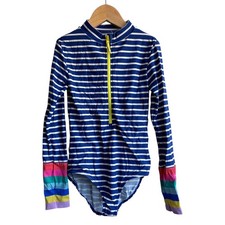 Girls Mini Boden Swimsuit Rainbow Sleeve 9-10 One Piece