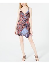 HOUSE OF POLLY Womens Red Spaghetti Strap V Neck Mini Party Sheath Dress S
