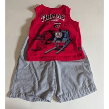 Vintage Thomas  Friends Red Tank  Pinstripe Shorts Set, 3T/4T Mixed