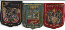 écusson blason brodé patch touristique lot 3 blason de pays d'amérique du sud