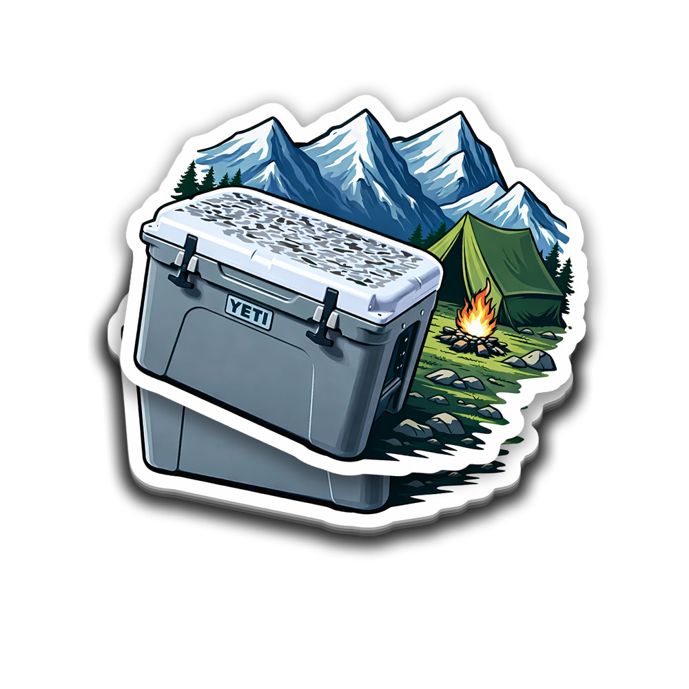 Camp Sticker 4 Inch Vinyl Waterproof Decal Happy Camper Art