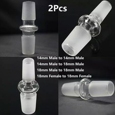 2Pcs 14mm/18mm Female Male Joint Lab Glass Enlarging Transfer Adapter Connector