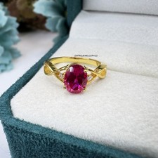 Pink Sapphire Ring, 925 Sterling Silver, 925 Sterling Silver, Lab Created