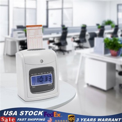 Time Clock Punch Card Employee Attendance Machine LCD Display Check- in Machine