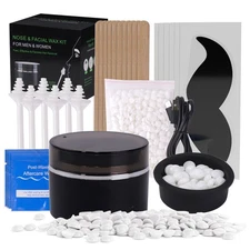 Mini Nose & Facial Wax Kit for Men & Women, Portable Warmer with Hard Wax Beans