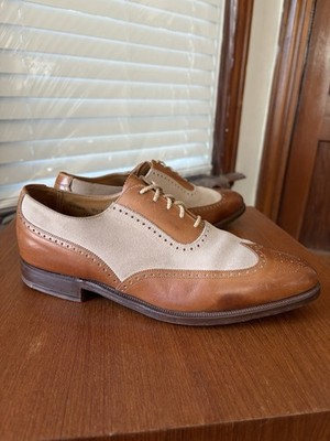 CROCKETT & JONES 8.5 UK / 9.5D TAN & BEIGE SUEDE SPECTATOR  display picture 3