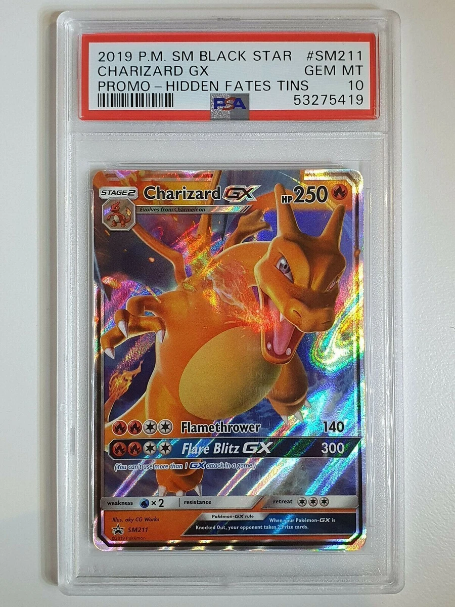 2019 Pokemon Charizard GX SM211 HOLO Hidden Fates Promo - PSA 10