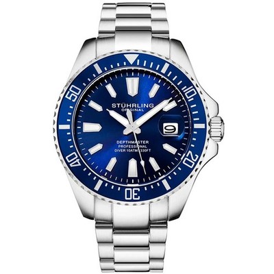Stührling Original Diver 100M Depthmaster Herrenuhr - Blau - byIsmailEmre