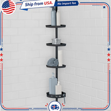 Mainstays 4-Tier Black Tension Pole Shower Caddy Organizer FREE SHIPPING USA
