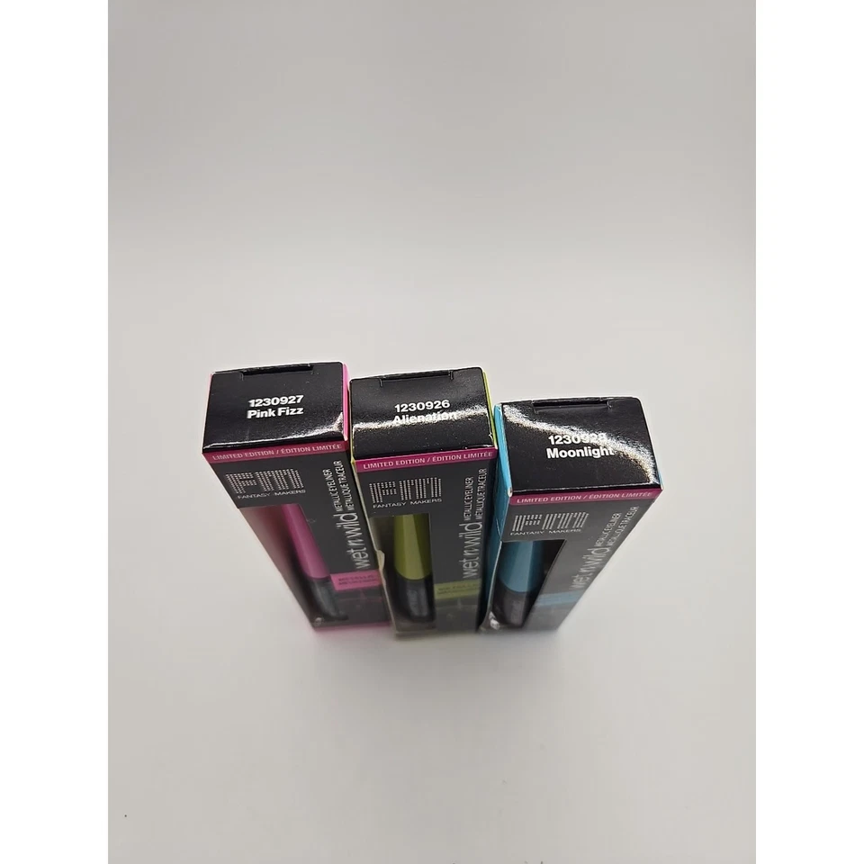 批量 3 件 Wet N Wild FM MegaLiner 眼线液 金属色 限量版 — 第 2/2 张图片