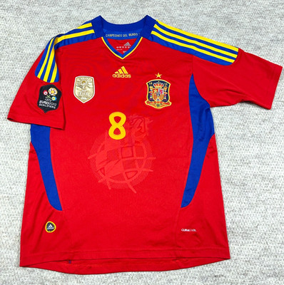 2012 Adidas Spain Home Soccer Jersey Xavi Hernadez Men Medium Euro Qualifiers