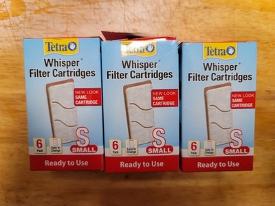 Lot Of 3 -- Tetra Whisper Filter Cartridges Sz Small 6 Packs Ready to Use 19550 