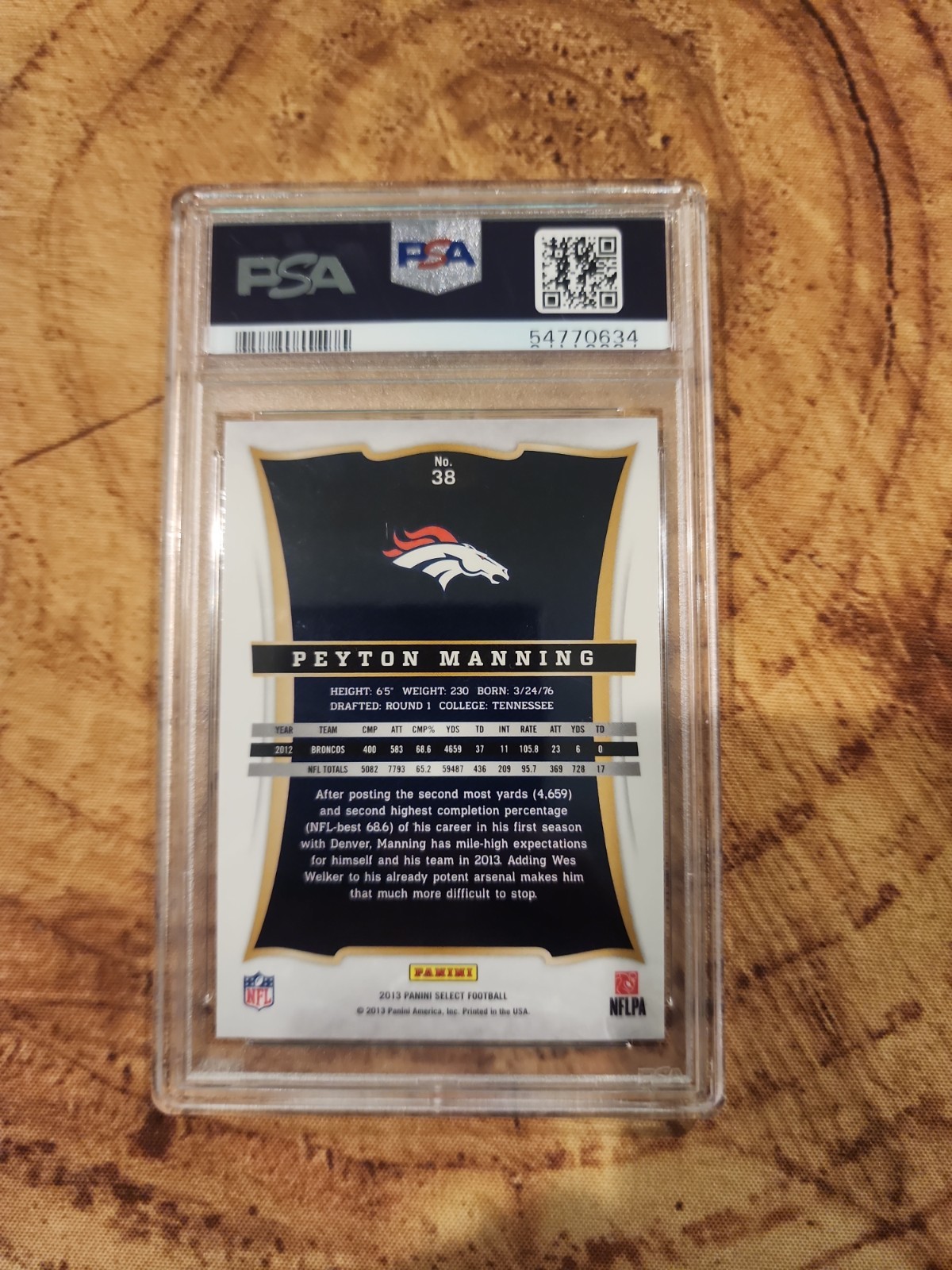 PSA 10 2013 SELECT PEYTON MANNING view 2