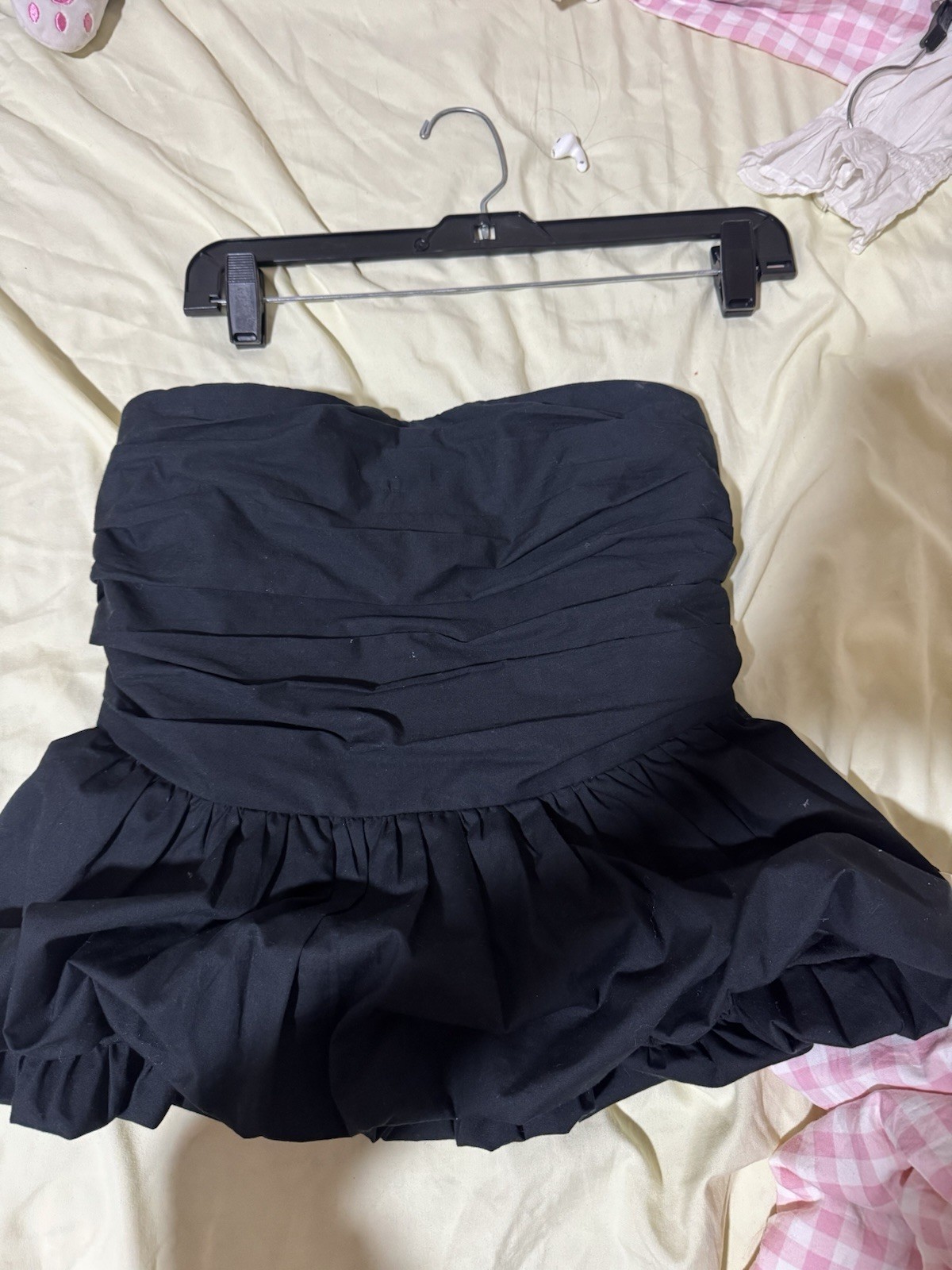 Hollister Co. Black strapless dress with ruffles