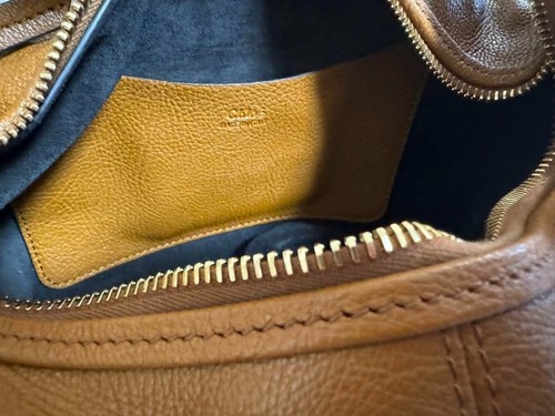 Bracciale Chloé Piccolo Hobo Bag in Pelle di Vitello Grana Lucida Argilla Marrone con Sacchetto Polvere - Foto 3 di 7