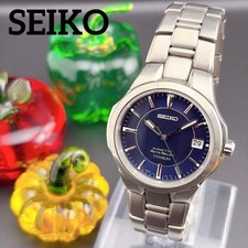 Seiko Kinetic Titanium AutoQuartz Men's Watch Model 5j32-0ak0 Working
