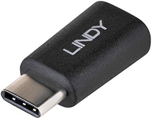 LINDY 41896 USB 2.0 Type C Male to Micro-B Female Adapter - Black - Picture 4 of 4