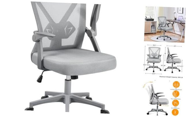 Mesh Office Chair Swivel Desk Chair Computer Chair with Flip-up Arms
