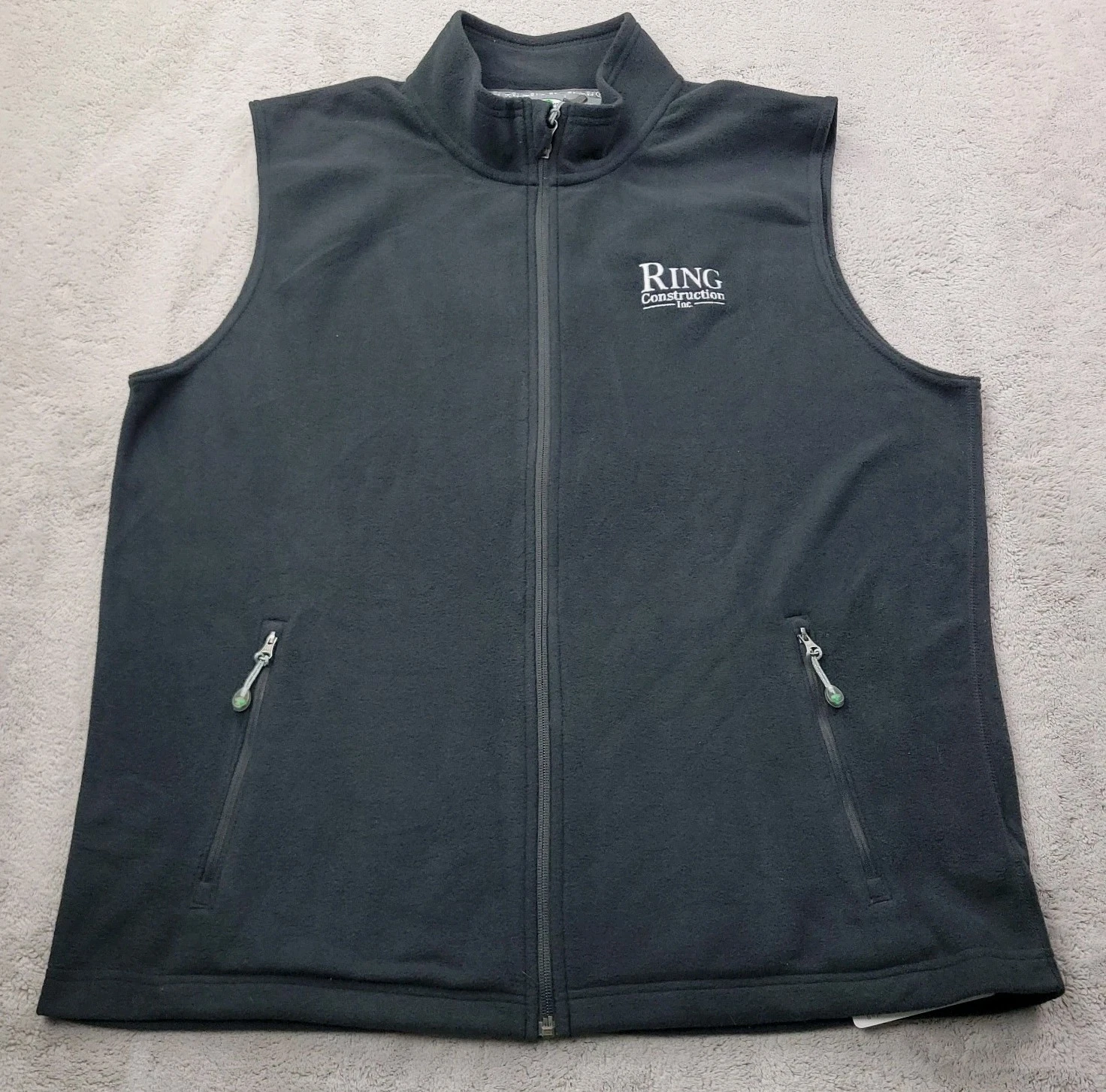 Arborwear Chinkapin Fleece Vest Mens XL Black Full Zip Pockets Logo 408062 New