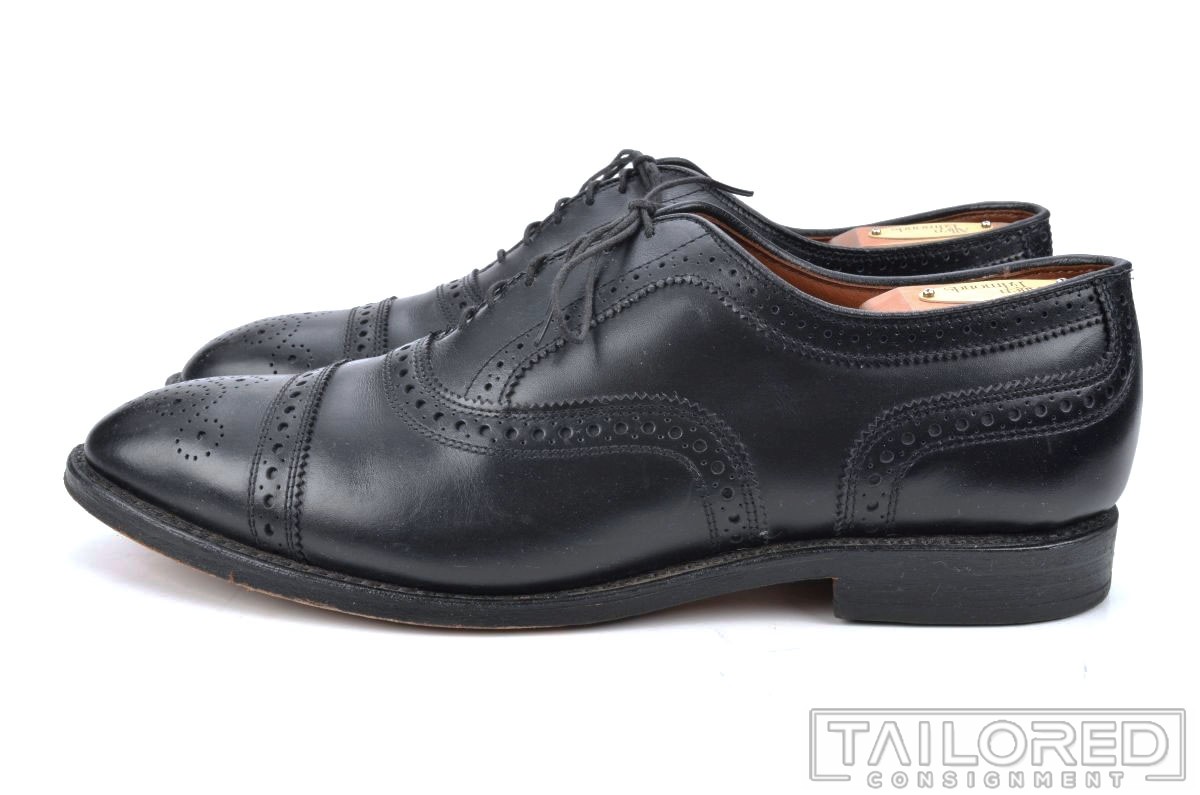 ALLEN EDMONDS Strand Solid Black Leather Mens Bro… - image 4