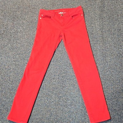 Celebrity Pink Girls Red Skinny Jeans Size 16 Stretch Slim Fit Denim