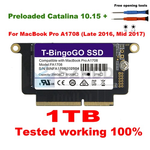 NEW 1TB SSD For Macbook Pro Retina 13.3" A1708 non-touchbar Late 2016 Mid 2017 - 第 1/5 張圖片