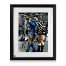 Paul Gascoigne And Vinnie Jones Signed Photo. Framed