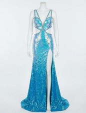 Jovani High Slit Sequin Gown Size 2