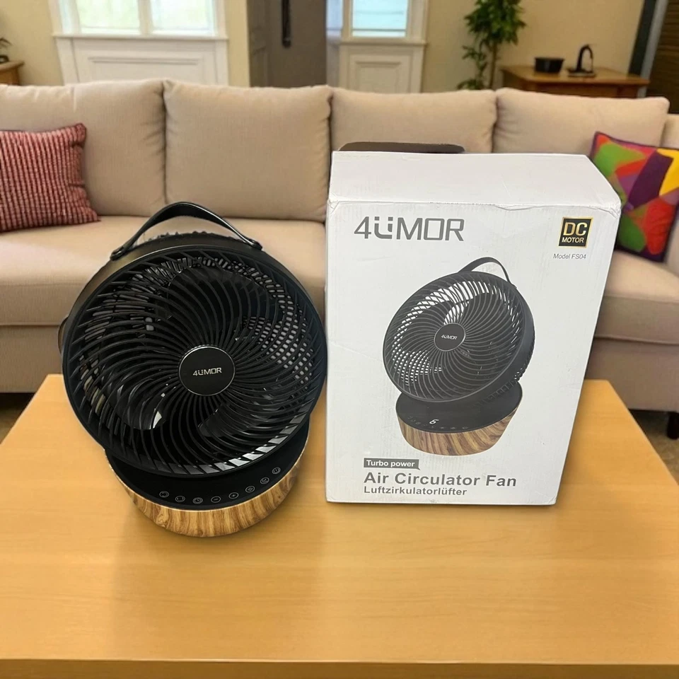 4UMOR Ventilator Leise 20Db 7,6M/S Turbo 21W DC Motor 12 Geschwindigkeiten Tisch